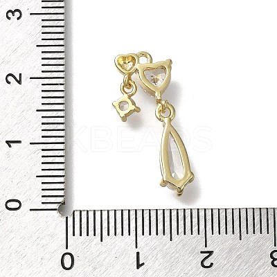 Rack Plating Brass Micro Pave Cubic Zirconia Pendants KK-M014-13G-1