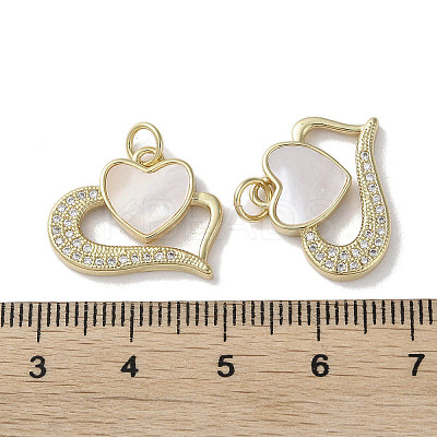 Brass Micro Pave Cubic Zirconia Pendants KK-G485-34C-G-1