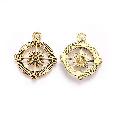 Tibetan Style Alloy Compass Pendants LS-TIBEP-S272-AG-LF-1