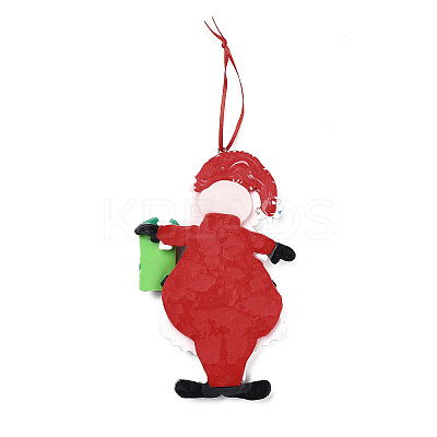 Christmas Santa Claus Handmade Polymer Clay Pendant Decorations HJEW-P017-01F-1