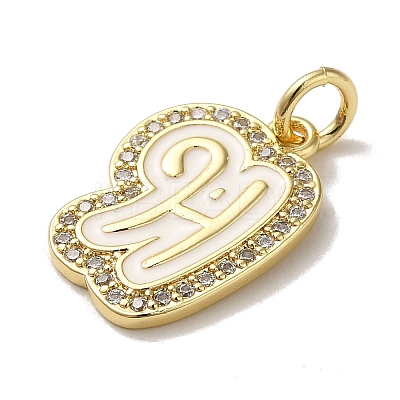 Brass Micro Pave Cubic Zirconia Pendants KK-K354-02G-H-1