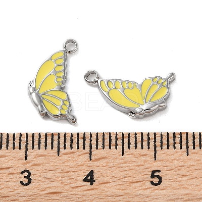 304 Stainless Steel with Enamel Charms STAS-L022-400P-03-1