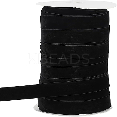 80 Yards Single Face Velvet Ribbon OCOR-WH0078-79C-1