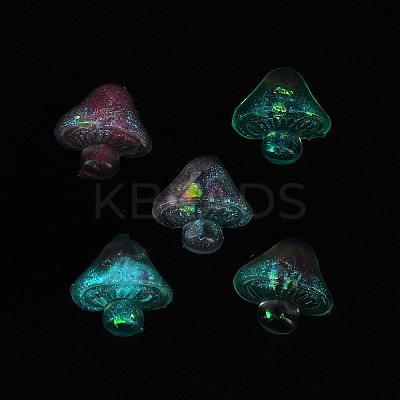 Mushroom Luminous Resin Cabochons MRMJ-TAC0009-07B-1