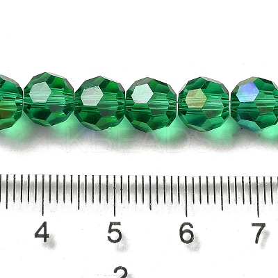 Electroplate Transparent Glass Beads Strands EGLA-A035-T8mm-L18-1