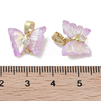 Real 18K Gold Plated Rack Plating Brass Micro Pave Cubic Zirconia Pendants KK-R161-06G-03-1