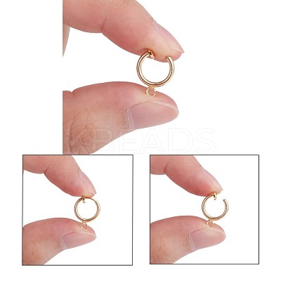 Brass Clip-on Hoop Earring Findings X-KK-P102-01G-1