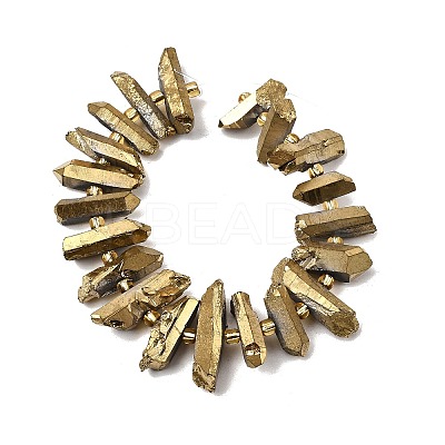 Electroplated Natural Quartz Crystal Beads Strands G-F800-B-1