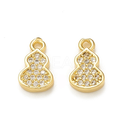 Brass Micro Pave Cubic Zirconia Charms KK-P228-36G-1