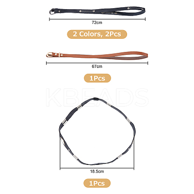 4Pcs 4 Style Imitation Leather Southwestern Cowboy Hat Band FIND-FH0006-53-1