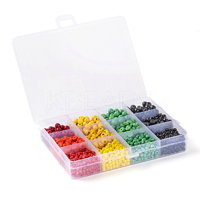 240Pcs Round & Flat Round Synthetic Turquoise Beads and 4 Styles Glass Seed Beads DIY-LS0003-09-1