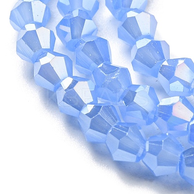 Imitation Jade Electroplate Glass Beads Strands GLAA-F029-J4mm-A04-1