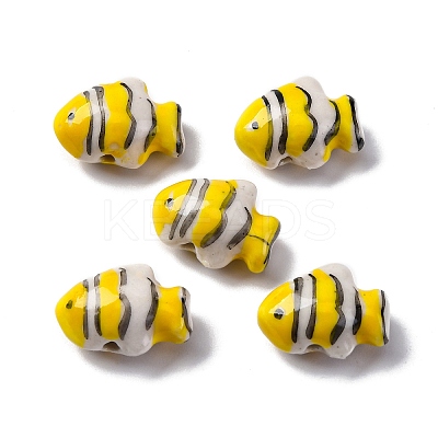 Handmade Porcelain Beads PORC-R002-01G-1