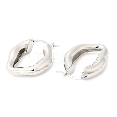 Rack Plating Brass Hoop Earrings for Women EJEW-Q770-17P-1