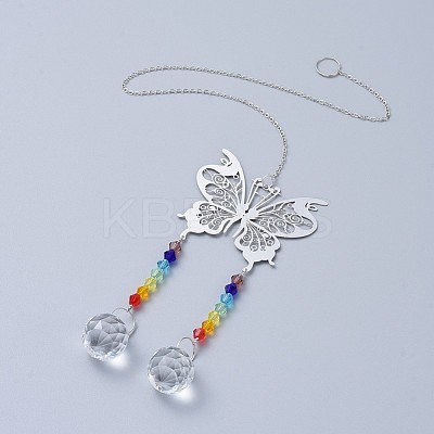 Crystals Chandelier Suncatchers Prisms Chakra Hanging Pendant AJEW-I040-10P-1
