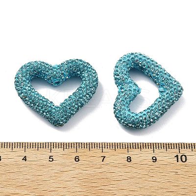 Heart Shape Polymer Clay Rhinestone Beads CLAY-NH0001-09A-12-1