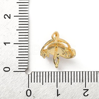 925 Sterling Silver Pave Clear Cubic Zirconia Flower Pendant Bails STER-P068-05G-1