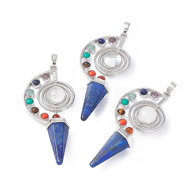 7 Chakra Natural Lapis Lazuli Big Pendants G-F733-02D-1