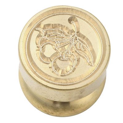 Golden Tone Round Wax Seal Brass Stamp Heads LS-AJEW-M040-01G-D-1