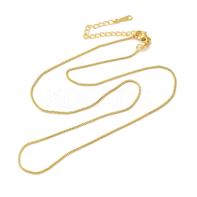 Brass Box Chain Necklaces NJEW-B119-04G-1