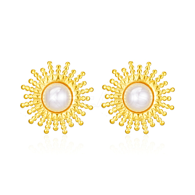 Geometric 304 Stainless Steel Sun Stud Earrings NK4647-1