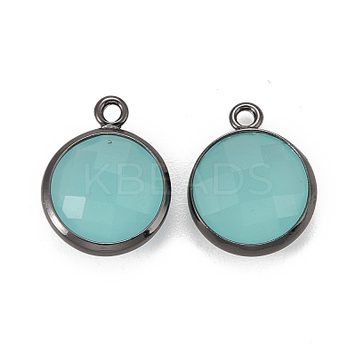 Brass Glass Charms KK-C228-01B-1