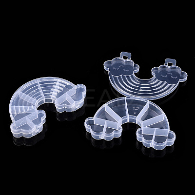 9 Grids Rainbow Plastic Bead Containers CON-T002-06-1