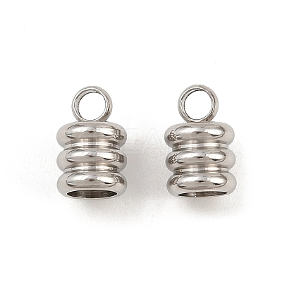 Tarnish Resistant 201 Stainless Steel Cord Ends STAS-R063-27-1