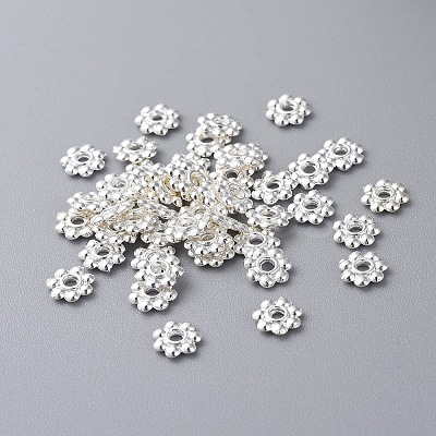 Tibetan Style Daisy Spacer Beads TIBEB-S039-048S-NR-1