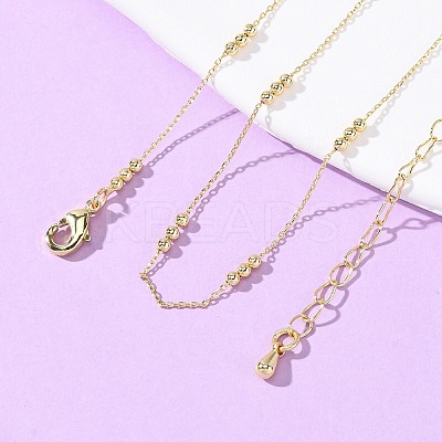 2MM Brass Round Ball Cable Chain Necklaces MAK-L045-01G-1