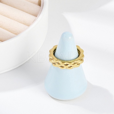Ion Plating(IP) 304 Stainless Steel Finger Ring for Women RJEW-A052-01A-G-1