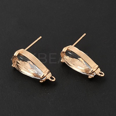 K9 Glass Stud Earring Teardrop Findings KK-E071-25KCG-05-1