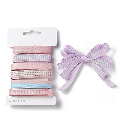 18 Yards 6 Styles Polyester Ribbon SRIB-Q022-D07-1