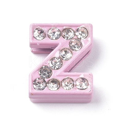 Alloy Rhinestone Slide Charms PALLOY-WH0070-22Z-1
