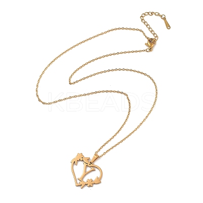 PVD Vacuum Plating 201 Stainless Steel Pendant Necklaces NJEW-R267-02Y-G-1