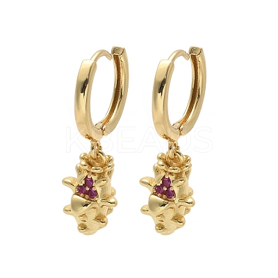 Brass Cubic Zirconia Hoop Earrings EJEW-Q015-01G-1