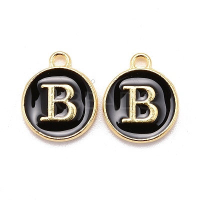 Golden Plated Alloy Charms LS-ENAM-S118-02B-1