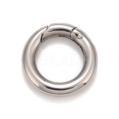 Non-Tarnish 304 Stainless Steel Spring Gate Rings STAS-M296-01P-B-1
