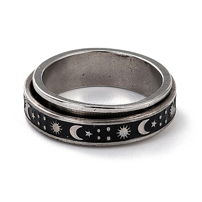 Non-Tarnish 203 Stainless Steel Rotating Spinner Fidget Band Rings for Anxiety Stress Relief LS-RJEW-G118-09P-1