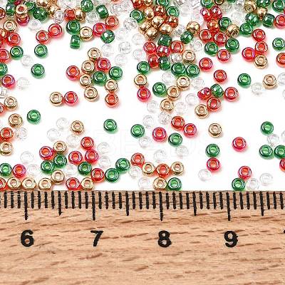 4 Colors 11/0 Christmas MIYUKI Round Rocailles Seed Beads SEED-X0058-18-1