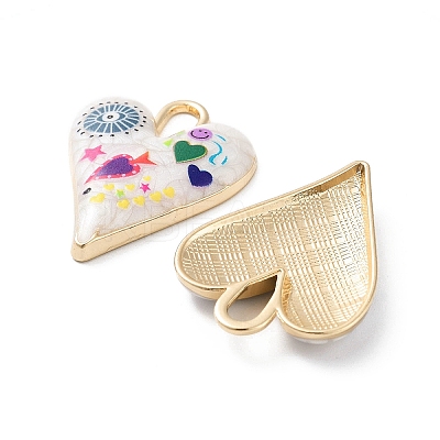 Rack Plating Alloy Enamel Pendants FIND-C050-09G-1