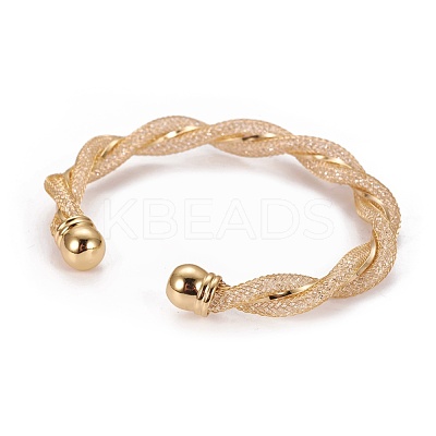 Long-Lasting Plated Brass Cuff Bangles BJEW-E370-13G-1