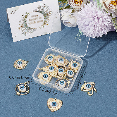 15Pcs 5 Style Rack Plating Alloy Enamel Pendants FIND-SC0004-09-1