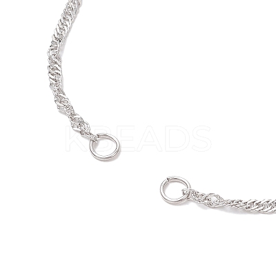 304 Stainless Steel Singapore Chain Slider Bracelet Making AJEW-JB01344-02-1