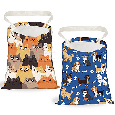 2Pcs 2 Colors Printed Polyester Hanging Car Trash Bags ABAG-DR0001-16A-1