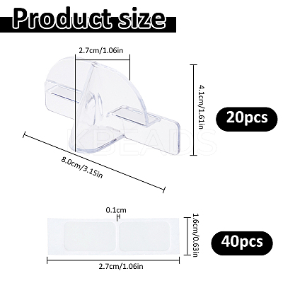 Transparent PET Wall-mounted glasses Storage Rack AJEW-WH0481-731-1
