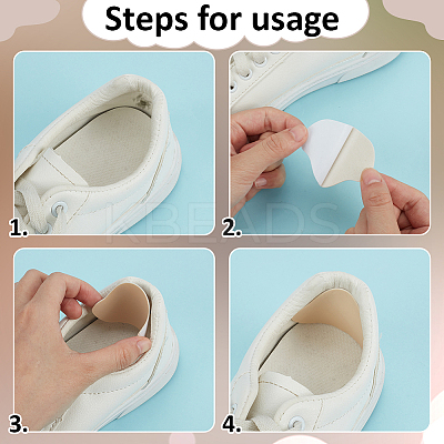 6 Sets 3 Colors PU Leather Self-adhesive Non Slip Shoe Pads AJEW-BC0009-36-1