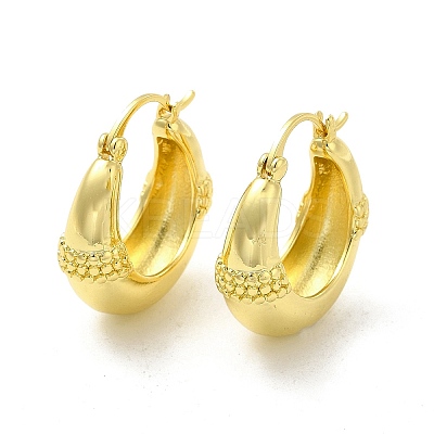 Brass Double Horn Hoop Earrings for Women EJEW-E273-05LG-1