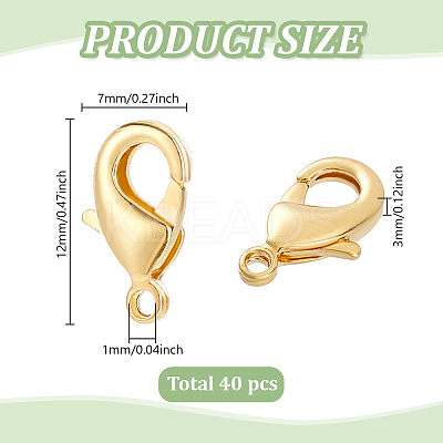 40Pcs Brass Lobster Claw Clasps KK-LP0001-56-1