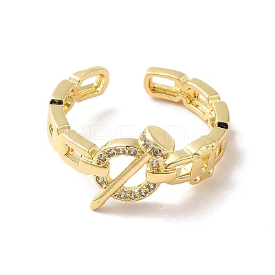 Clear Cubic Zirconia Ring with Nail Open Cuff Ring RJEW-C041-14G-1